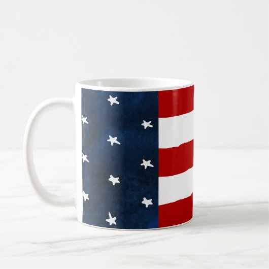 Amerikanisches Fahne im amerikanischen Stil Kaffeetasse (Links)