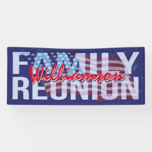Amerikanisches Familientreffen Rot Weiß Blau US-Fl Banner