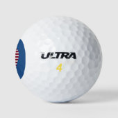 Amerikanisches Flag-Herz mit anpassbarem Text Golfball (Logo)