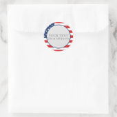Amerikanisches Flag mit eigenem benutzerdefinierte Runder Aufkleber (Tasche)