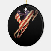 Amerikanisches Flag Snowmobile Winter Snowmobiling Keramik Ornament (Links)