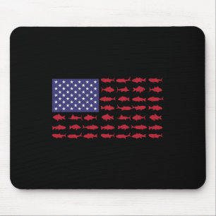 Amerikanisches Flagge-Angler-Shirt 4. Juli Patriot Mousepad