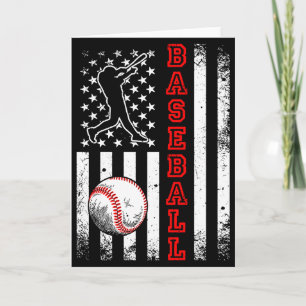 Amerikanisches Flagge Baseball-Team Vintage Baseba Karte