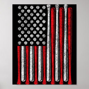 Amerikanisches Flagge Baseball Team Vintage Lustig Poster