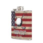 Amerikanisches Flagge Golf Design Flachmann (Links)