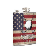 Amerikanisches Flagge Golf Design Flachmann (Rechts)
