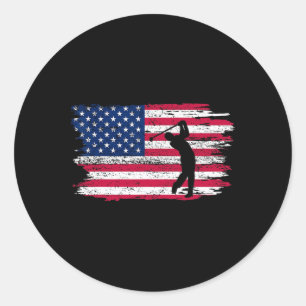 Amerikanisches Flagge Golf-Shirt 4. Juli Patriotis Runder Aufkleber