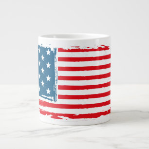 Amerikanisches Flagge Grunge Vintage T-Shirt Kaffe Jumbo-Tasse