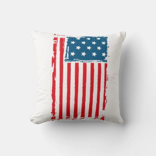 Amerikanisches Flagge Grunge Vintage T-Shirt Kissen