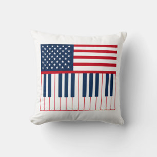 Amerikanisches Flagge Klavier-Tastatur-Musik-Desig Kissen