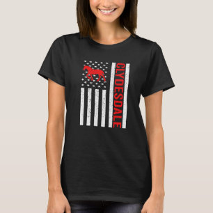 Amerikanisches Flagge Pferd Reiten Clydesdale Pfer T-Shirt
