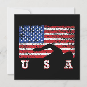 Amerikanisches Flagge Schwimmen USA Geschenk Schwi Einladung