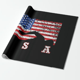 Amerikanisches Flagge Schwimmen USA Geschenk Schwi Geschenkpapier