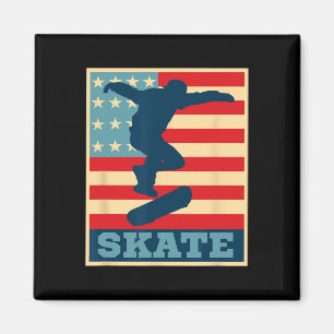 Amerikanisches Flagge Skateboarding T-Shirt Skater Magnet