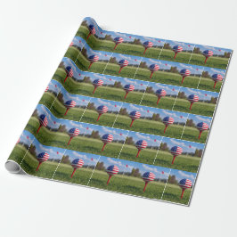 Amerikanisches Flaggen-Design auf einem Golfball Geschenkpapier