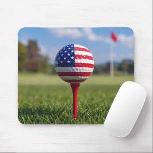 Amerikanisches Flaggen-Design auf einem Golfball Mousepad