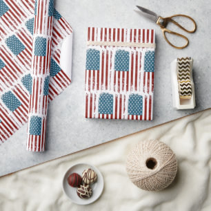 Amerikanisches Flaggen-Design mit Abnutzungseffekt Geschenkpapier