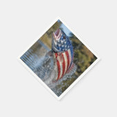 Amerikanisches Flaggen-Fisch-Design Serviette (Ecke)