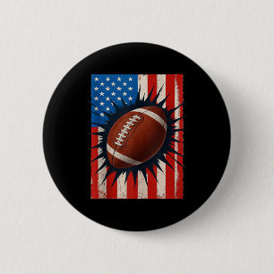 Amerikanisches Flaggen-Fußball-Shirt 4. Juli Patri Button