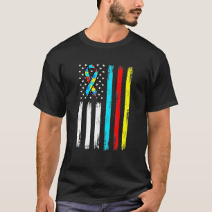 Amerikanisches Flaggen-Puzzleteil-Band Cool Autism T-Shirt