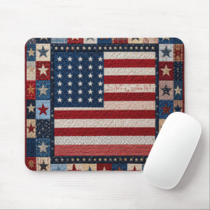 Amerikanisches Flaggen-Quilt-Muster Mousepad