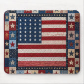 Amerikanisches Flaggen-Quilt-Muster Mousepad (Vorne)