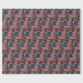 Amerikanisches Flaggen-Quiltmuster Geschenkpapier (Flach)