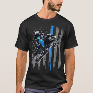 Amerikanisches Flaggen Schneemobil Männer Schneem T-Shirt