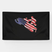 Amerikanisches Flaggen Schneemobil Winter Schneemo Banner (Horizontal)