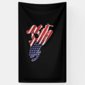 Amerikanisches Flaggen Schneemobil Winter Schneemo Banner (Vertikal)