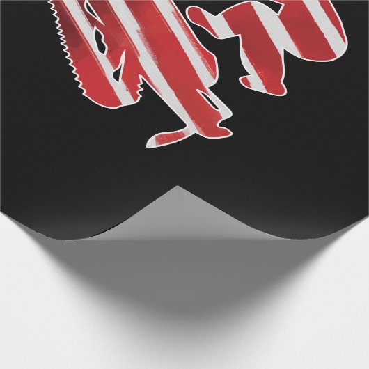 Amerikanisches Flaggen Schneemobil Winter Schneemo Geschenkpapier (Ecke)