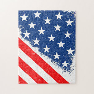 Amerikanisches Flaggen-Shirt USA Patriotische Ster Puzzle