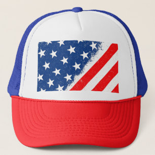 Amerikanisches Flaggen-Shirt USA Patriotische Ster Truckerkappe