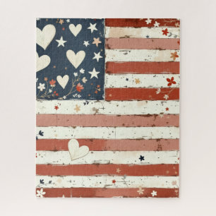 Amerikanisches Flaggen-Volksgut-Puzzle Puzzle
