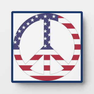 AMERIKANISCHES FLAGGENFRIEDENSSIGNAL FOTOPLATTE