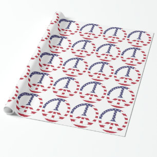 AMERIKANISCHES FLAGGENFRIEDENSSIGNAL GESCHENKPAPIER