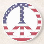 AMERIKANISCHES FLAGGENFRIEDENSSIGNAL GETRÄNKEUNTERSETZER (Vorne)