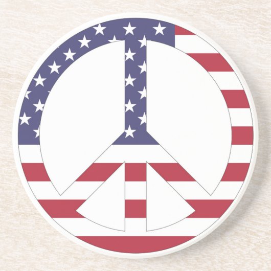 AMERIKANISCHES FLAGGENFRIEDENSSIGNAL GETRÄNKEUNTERSETZER (Vorne)