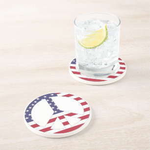 AMERIKANISCHES FLAGGENFRIEDENSSIGNAL GETRÄNKEUNTERSETZER