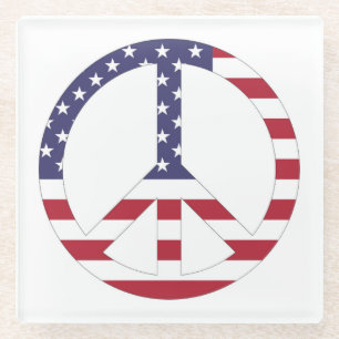 AMERIKANISCHES FLAGGENFRIEDENSSIGNAL GLASUNTERSETZER