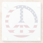 AMERIKANISCHES FLAGGENFRIEDENSSIGNAL GLASUNTERSETZER (Rückseite)