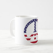 AMERIKANISCHES FLAGGENFRIEDENSSIGNAL KAFFEETASSE (Vorderseite Links)