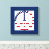 AMERIKANISCHES FLAGGENFRIEDENSSIGNAL LEINWANDDRUCK (Insitu (Holzboden))