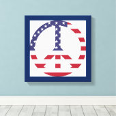 AMERIKANISCHES FLAGGENFRIEDENSSIGNAL LEINWANDDRUCK (Insitu (Holzboden))