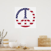 AMERIKANISCHES FLAGGENFRIEDENSSIGNAL POSTER (Küche)