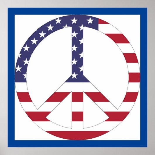AMERIKANISCHES FLAGGENFRIEDENSSIGNAL POSTER (Vorne)