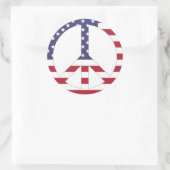 AMERIKANISCHES FLAGGENFRIEDENSSIGNAL RUNDER AUFKLEBER (Tasche)