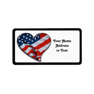 Amerikanisches Flaggenherz Adressaufkleber