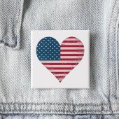 Amerikanisches Flaggenherz Button