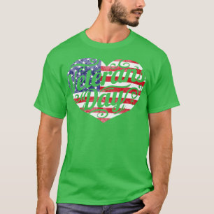 Amerikanisches Flaggenherz für Veteranen Tag 1 T-Shirt